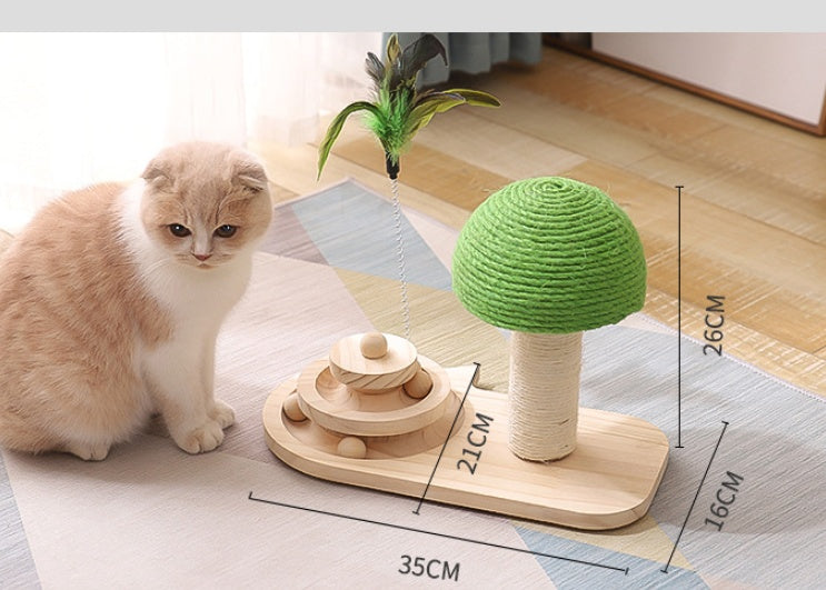 Wooden Cat Scratcher Toy Play, Scratch & Stay Active