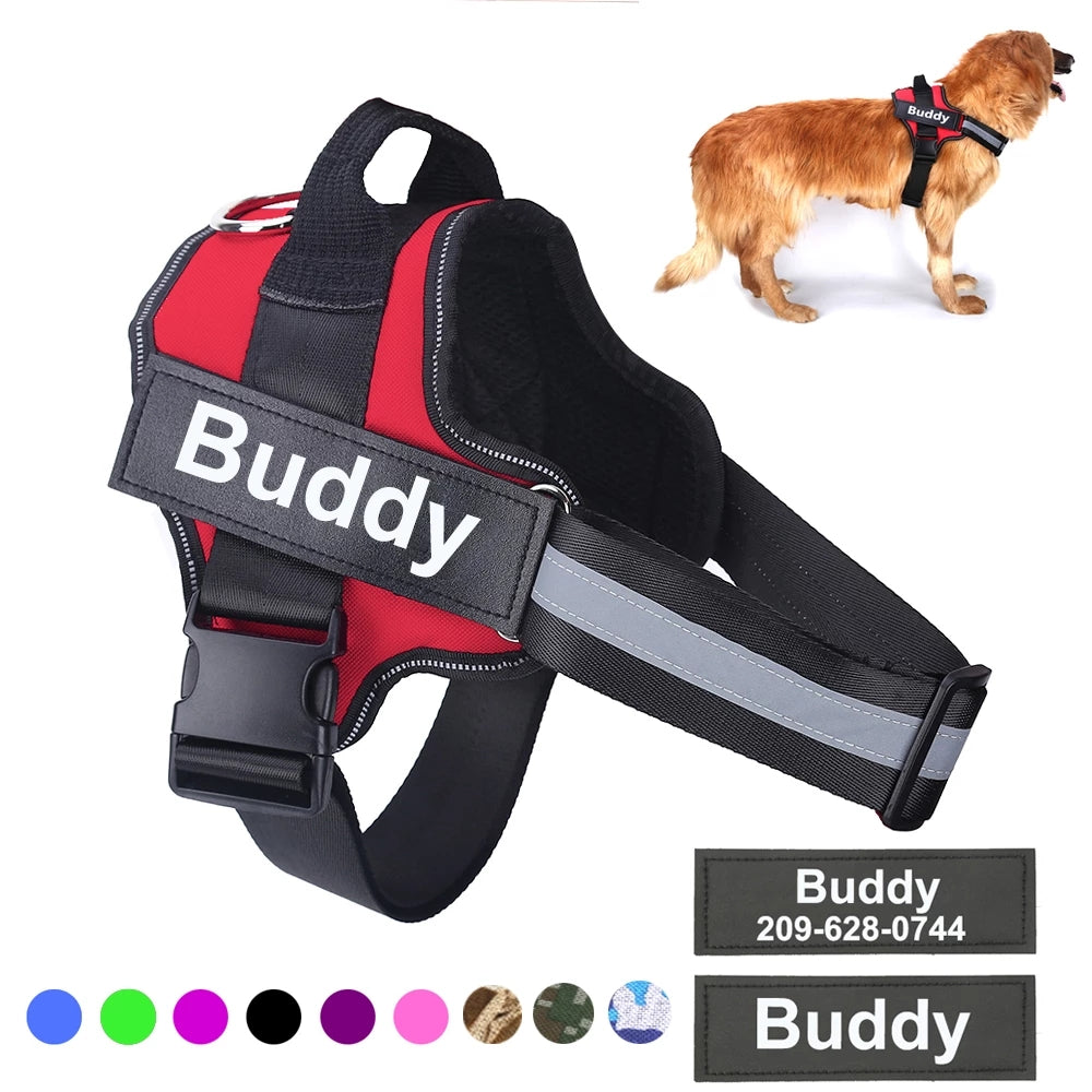 Personalized No Pull Dog Harness Reflective Adjustable Pet Vest